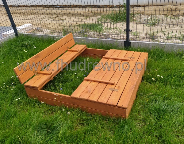 Piaskownica zamykana 120×120 cm surowa (malowanie +30 zł )